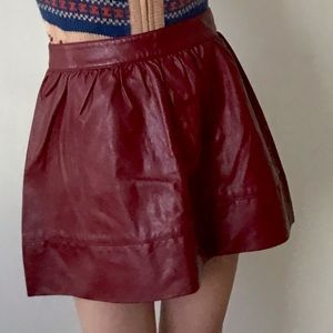 Forever 21 Burgundy Faux Leather Washable Skirt